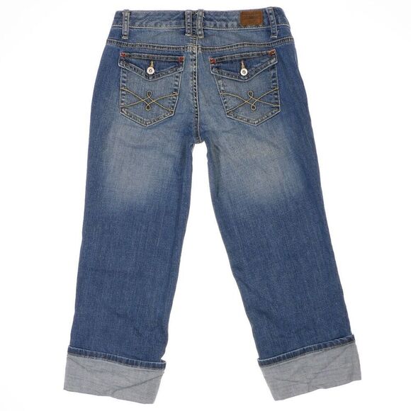 Tommy Hilfiger Spirit Crop Jeans Size 4 Womens Cuff Blue Denim Measures 28x20.5 - Picture 3 of 12